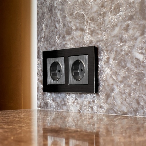 Рамка на 2 поста Werkel Aluminium (черный алюминий) W0021708 в Нижнем Новгороде фото 2