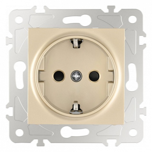 Розетка с заземлением и со шторкой, без рамки Arte Milano am-203 203.40-1.shampan в Нижнем Новгороде