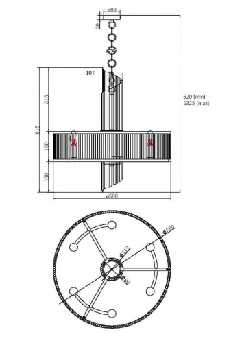 Подвесной светильник Maytoni Frame MOD174PL-06G в Архангельске фото 4