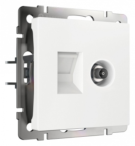 ТВ-розетка и розетка Ethernet RJ-45 без рамки Werkel белые W1181301 в Нижнем Новгороде