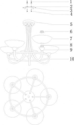 Люстра на штанге Moderli Lione V1204-5C в Нижнем Новгороде фото 2