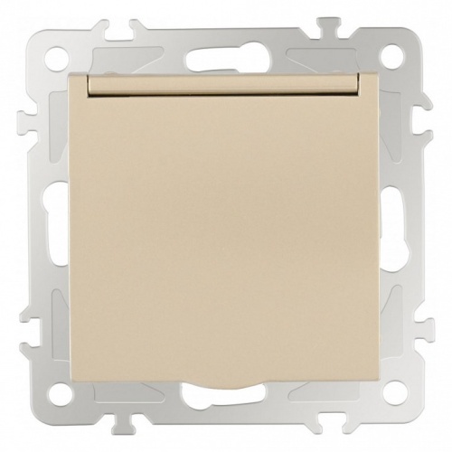 Розетка влагозащищенная с заземлением и со шторкой с крышкой Arte Milano am-206 206.41-1.shampan в Нижнем Новгороде фото 5