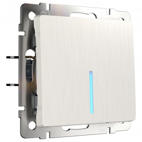 Выключатель одноклавишный с подсветкой без рамки Werkel перламутровый рифленый W1110113 в Нижнем Новгороде