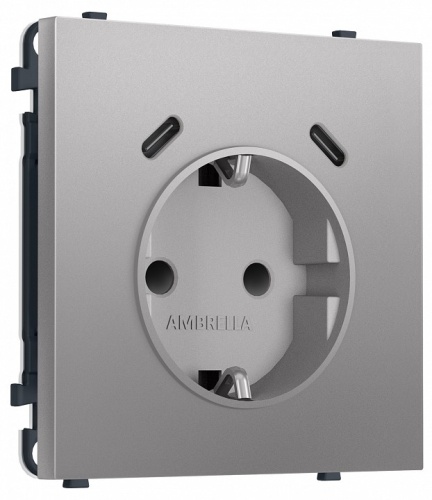 Розетка с заземлением и со шторкой и 2хUSB C, без рамки Ambrella Volt MS MS510510 в Нижнем Новгороде