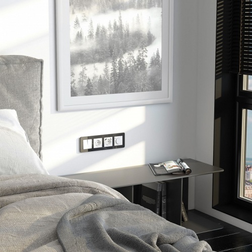 Рамка на 4 поста Werkel Elite (черный, стекло) W0042448 в Нижнем Новгороде фото 3