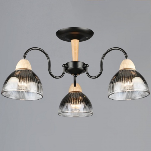 Люстра на штанге 69660 69660-0.3-03 BK+WOOD в Нижнем Новгороде