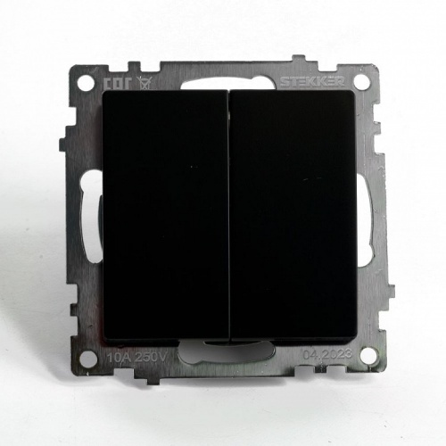 Переключатель двухклавишный без рамки Stekker Катрин 49167 в Нижнем Новгороде фото 8