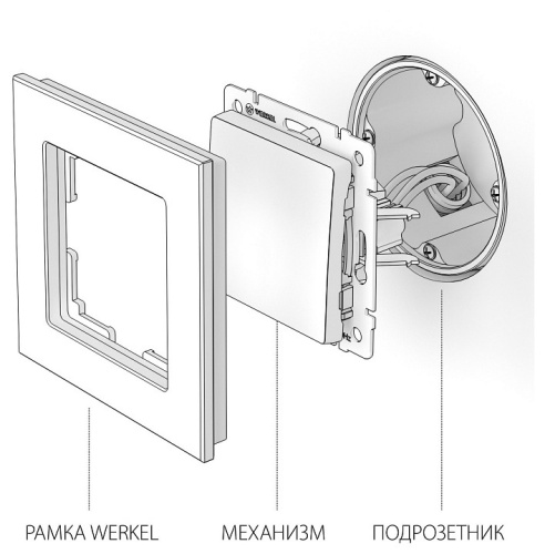 Выключатель одноклавишный без рамки Werkel шампань W111001 в Нижнем Новгороде фото 2