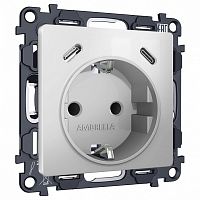 Розетка с заземлением и 2хUSB type C, без рамки Ambrella Volt ALFA MA410510 в Нижнем Новгороде