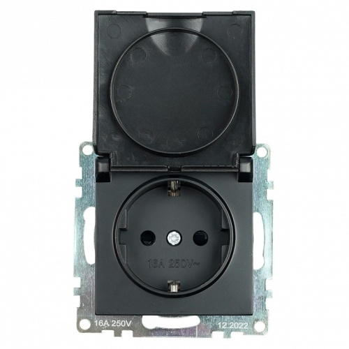 Розетка с заземлением и со шторкой, без рамки с крышкой Stekker Катрин 39608 в Нижнем Новгороде фото 4