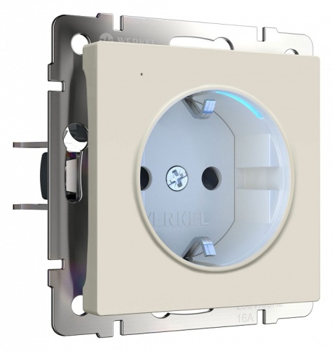 Розетка с заземлением с подсветкой, без рамки Werkel айвори матовый W1171462 в Нижнем Новгороде