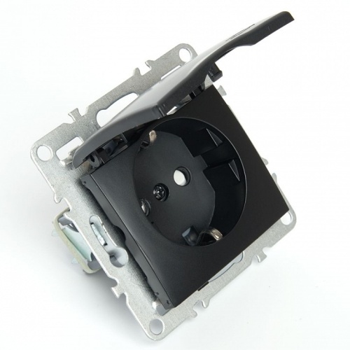 Розетка с заземлением и со шторкой, без рамки с крышкой Stekker Эрна 49156 в Нижнем Новгороде фото 7