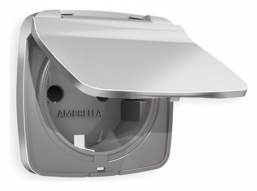 Накладка для розетки влагозащищенной с заземлением и со шторками с крышкой Ambrella Volt OMEGA OP5080 в Нижнем Новгороде