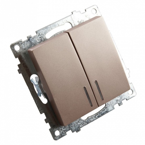 Выключатель двухклавишный с подсветкой без рамки Stekker Катрин 39593 в Нижнем Новгороде фото 5