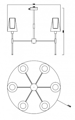 Люстра на штанге Freya Tida FR5196PL-06CH в Нижнем Новгороде фото 3