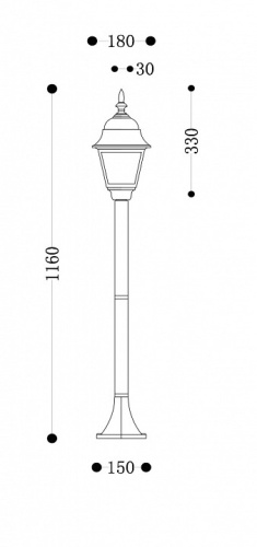 Наземный высокий светильник Maytoni Abbey Road O003FL-01B в Мегионе фото 6