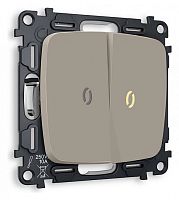 Выключатель двухклавишный с подсветкой без рамки Ambrella Volt OMEGA MO364010 в Нижнем Новгороде