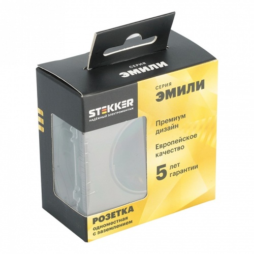 Розетка с заземлением и со шторкой, без рамки Stekker Эмили 49932 в Нижнем Новгороде фото 6