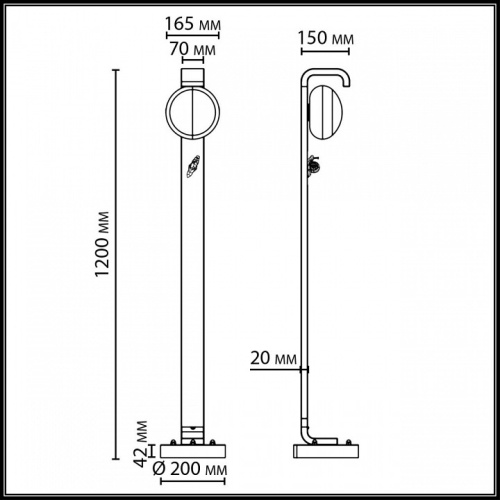 Наземный высокий светильник Odeon Light NATURE 5434/1FA в Нижнем Новгороде фото 6