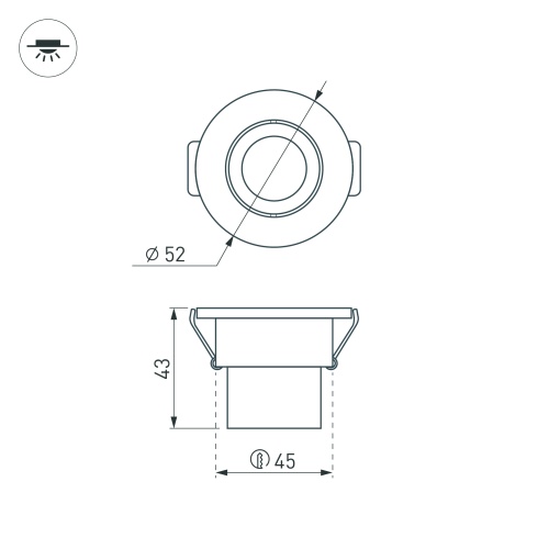 Светодиодный светильник LTM-R52WH 3W White 30deg (Arlight, IP40 Металл, 3 года) в Йошкар-Оле фото 4