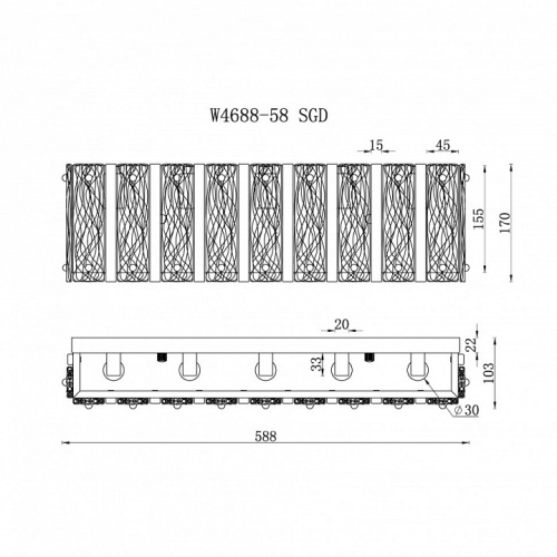 Накладной светильник iLamp Panorama W4688-58 SGD в Нижнем Новгороде фото 2