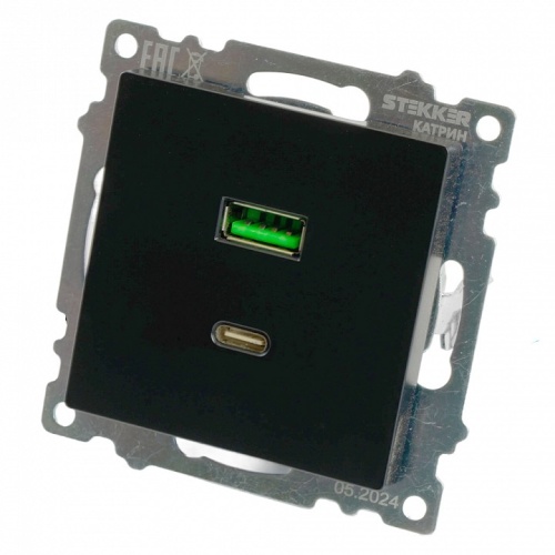 Розетка 2хUSB type A и C без рамки Stekker Катрин 50055 в Нижнем Новгороде фото 4