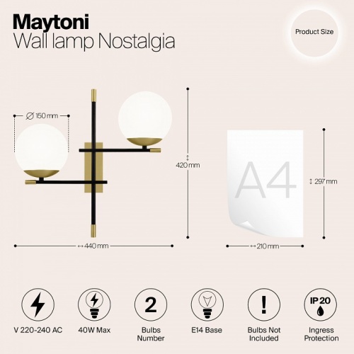 Бра Maytoni Nostalgia MOD050WL-02G в Дудинке фото 4