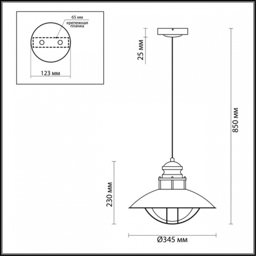 Подвесной светильник Odeon Light Dante 4164/1 в Новочеркасске фото 2