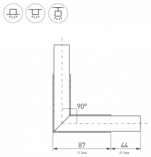 Соединитель угловой L-образный накладной Arlight KLUS 026133 в Нижнем Новгороде фото 3