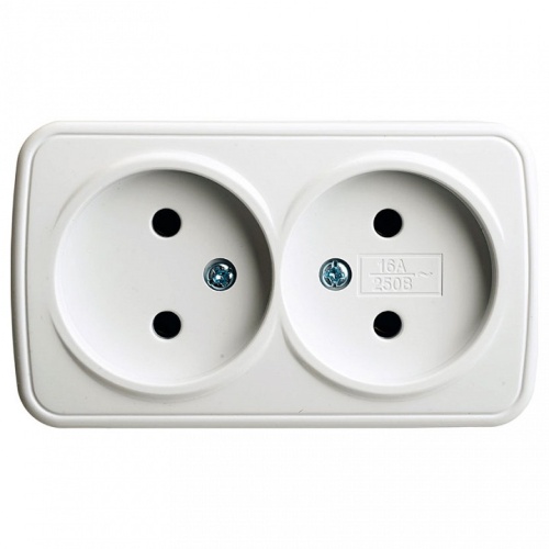 Розетка двойная без заземления Stekker Basic 50075 в Нижнем Новгороде