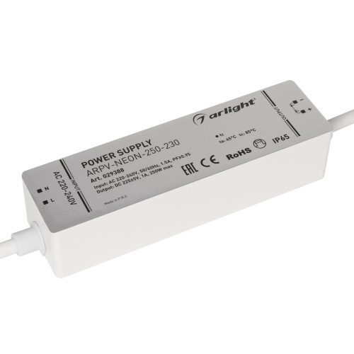 Блок питания ARPV-NEON-250-230 (230V, 1A, 250W) (Arlight, Закрытый) в Можайске фото 2