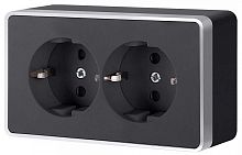 Розетка двойная с заземлением Werkel Gallant (черный с серебром) W5072134 в Нижнем Новгороде