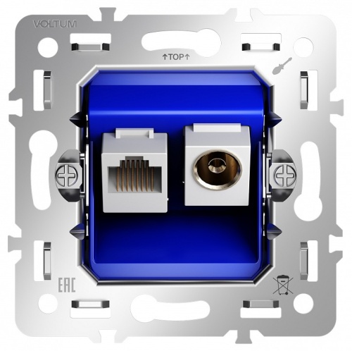 Механизм ТВ-розетки оконечные и розетки Ethernet RJ-45 Voltum S70 VLS0607M в Нижнем Новгороде
