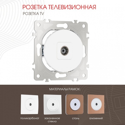 ТВ-розетка без рамки Arte Milano am-202 202.43-1.white в Нижнем Новгороде фото 7