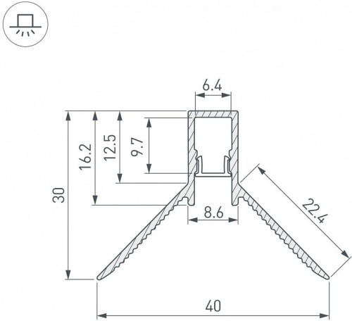 Профиль встраиваемый угловой внутренний Arlight ARH-DECORE 043161 в Нижнем Новгороде фото 2