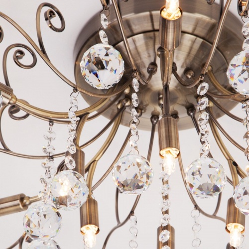 Потолочная люстра Eurosvet Vita 10042/12 античная бронза/прозрачный хрусталь в Нижнем Новгороде фото 5