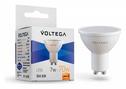 Лампа светодиодная Voltega Simple GU10 7Вт 2800K 7056 в Арзамасе