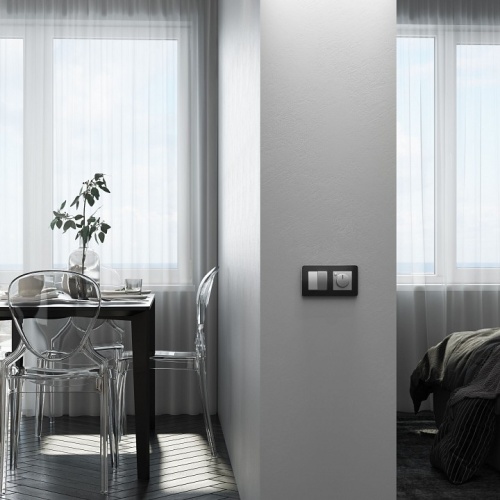 Выключатель двухклавишный без рамки Werkel серебряный W1123008 в Нижнем Новгороде фото 4