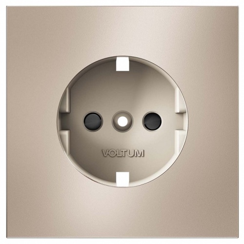 Накладка для розетки с заземлением и со шторками Voltum S70 METAL VLSM000710 в Нижнем Новгороде