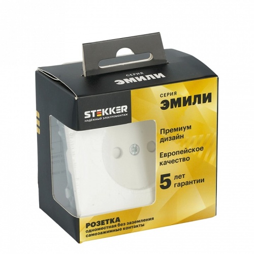 Розетка без заземления и со шторкой, без рамки Stekker Эмили 50234 в Нижнем Новгороде фото 6