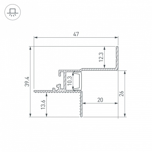 Профиль для контурной подсветки натяжного потолка Arlight СEIL 052241 в Нижнем Новгороде фото 3