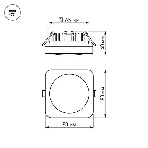 Светодиодная панель LTD-80x80SOL-BK-5W Day White (Arlight, IP44 Пластик, 3 года) в Гагарине фото 4