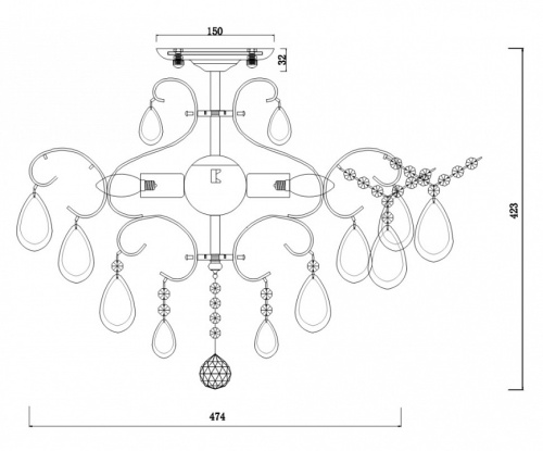 Люстра на штанге Freya Chabrol FR2302CL-04S в Нижнем Новгороде фото 4