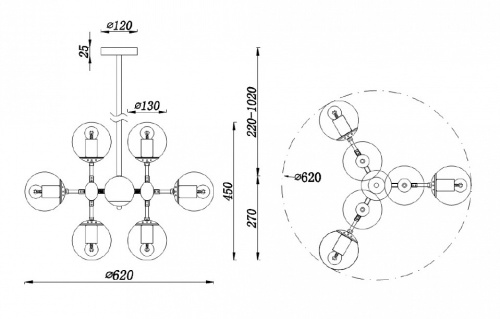 Люстра на штанге Freya Richard FR5596PL-09CH в Нижнем Новгороде фото 5
