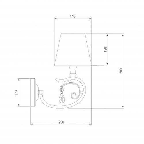 Бра Eurosvet Incanto 60069/1 серебро в Похвистнево фото 3