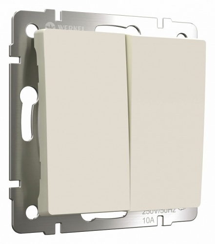 Выключатель проходной двухклавишный Werkel айвори матовый W1122062 в Нижнем Новгороде