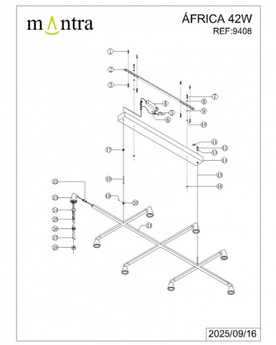 Подвесная люстра Mantra Africa 9408 в Нижнем Новгороде фото 7