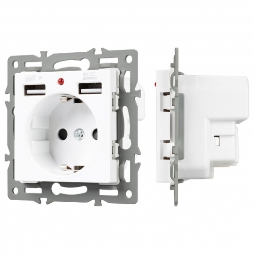 Розетка с заземлением и 2хUSB type A, без рамки Arlight SCT 043733 в Нижнем Новгороде