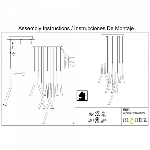Подвесная люстра Mantra Boomerang 9372+9245 (14L) в Нижнем Новгороде фото 14