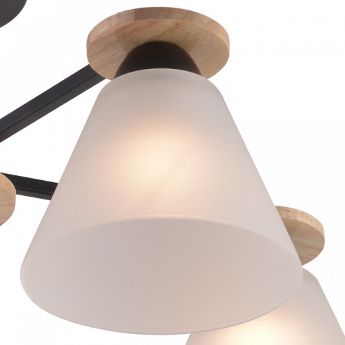 Люстра на штанге 01625-0.3-05 BK+WOOD в Нижнем Новгороде фото 2